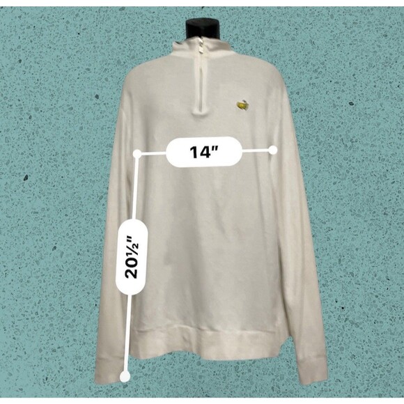 Peter Millar Masters White Quarter Zip Pullover L Augusta National Logo Golf - Picture 10 of 10